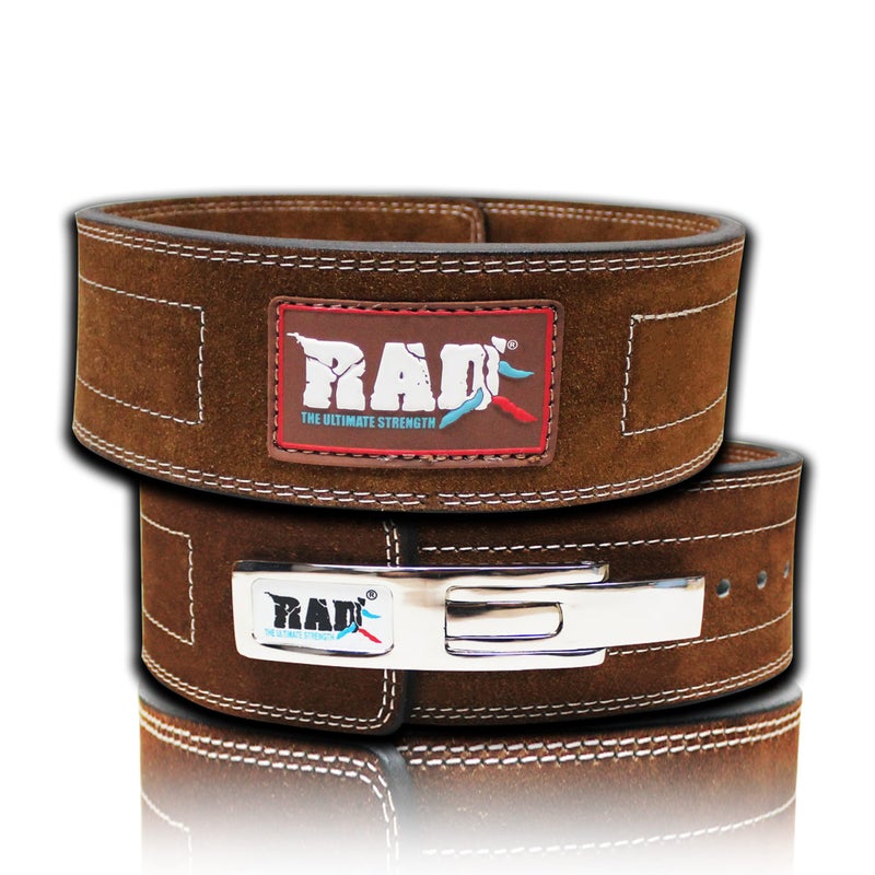 RAD حزام رفع الأثقال RAD للرجال والنساء، مقاس 38 بوصة، بني، سمك 10 مم، عرض 4 بوصة، جلد، لرفع الأثقال والقوة - Image 3